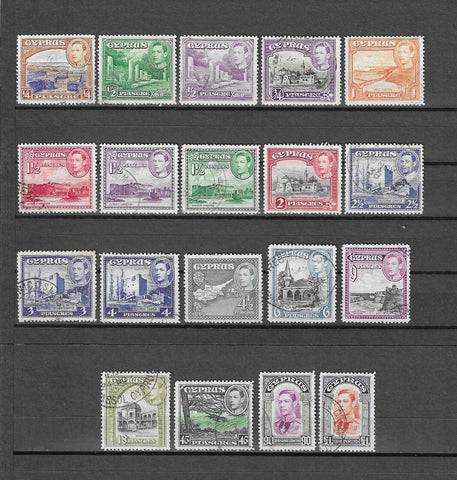 CYPRUS 1938/51 SG 151/63 USED Cat £55