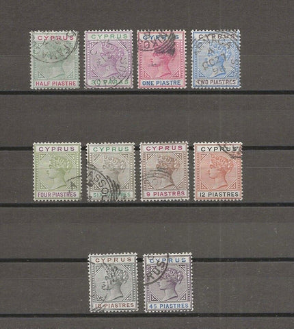 CYPRUS 1894/6 SG 40/49 USED Cat £325