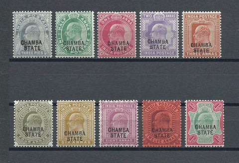 INDIAN CONVENTION STATES/CHAMBA SG 28/40 MINT Cat £70