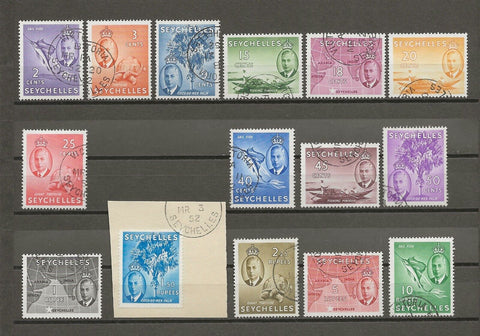 SEYCHELLES 1952 SG 158/72 USED Cat £110