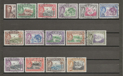 DOMINICA 1938/47 SG 99/109a USED Cat £65