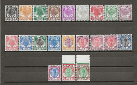 MALAYA/KEDAH 1950/55 SG 76/90 MNH Cat £160