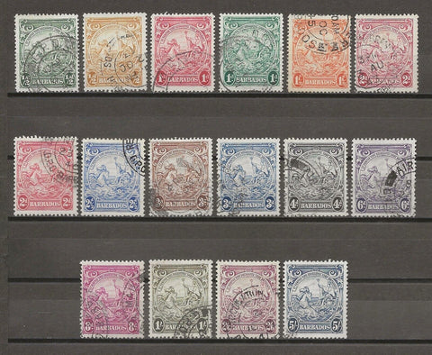 BARBADOS 1938/47 SG 248/56a USED Cat £23