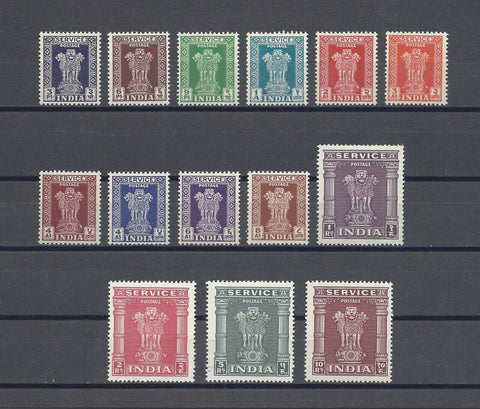 INDIA 1950/51 SG O151/64 MNH Cat £55