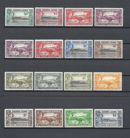 SIERRA LEONE 1938/44 SG 188/200 MNH Cat £140