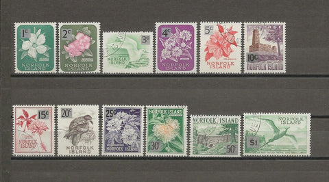 NORFOLK ISLAND 1966 SG 60/71a USED Cat £8.50