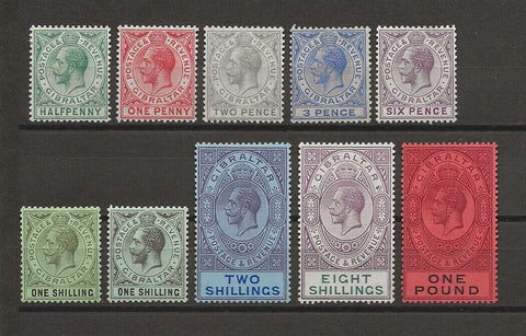 GIBRALTAR 1912/27 SG 76/85/81b MINT Cat £355