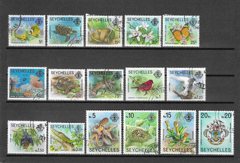 SEYCHELLES 1977/84 SG 404a/419a USED £15