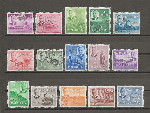 MAURITIUS 1950 SG 276/90 USED Cat £90