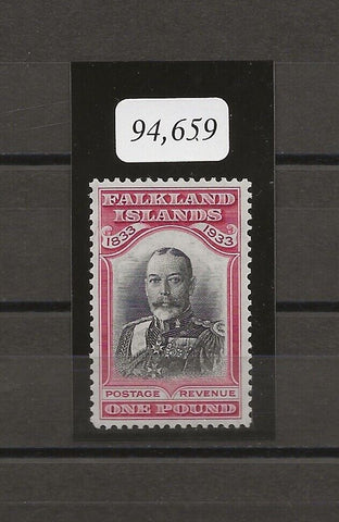 FALKLAND ISLANDS 1933 SG 138 MLH CAT £2500. CERT