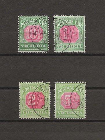 AUSTRALIA/VICTORIA 1895/96 SG D17/20 USED Cat £92