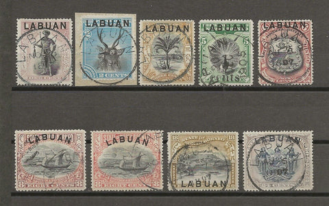 NORTH BORNEO/LABUAN SG 89/97a USED Cat £225