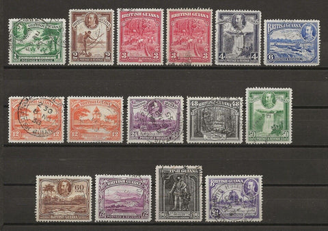 BRITISH GUIANA 1934/51 SG 288/300 USED Cat £180