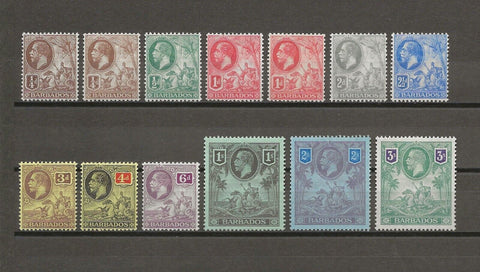 BARBADOS 1912 SG 170/80 + Shades MINT Cat £275