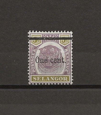 MALAYA/SELANGOR 1900 SG 66a MINT Cat £70