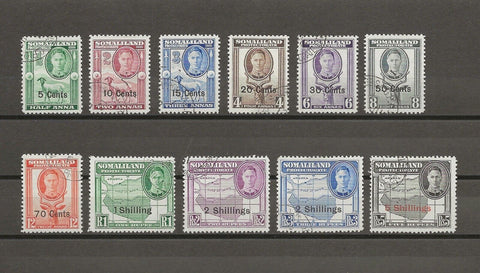 SOMALILAND 1951 SG 125/35 USED Cat £80