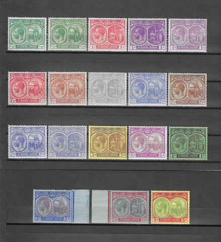 ST KITTS & NEVIS 1921/29 SG 37/47c MINT £149.50