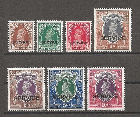 INDIA 1939/42 SG O140/50 MNH Cat £27