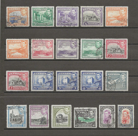 CYPRUS 1938/51 SG 151/63 USED Cat £55