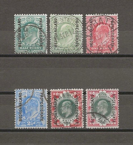 BECHUANALAND 1904/13 SG 66/71 USED Cat £328