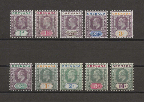 GRENADA 1904/6 SG 67/76 MINT Cat £450