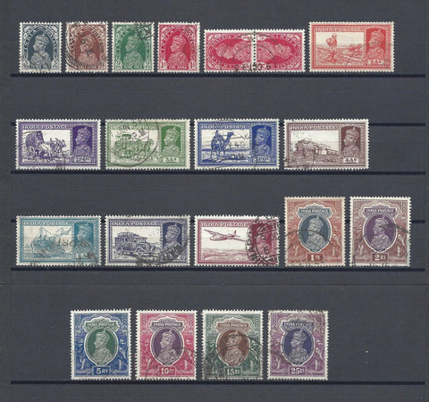 INDIA 1937/40 SG 247/64, 250a USED Cat £140+