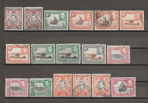 KENYA, UGANDA & TANGANYIKA 1938/54 SG 131/50b & Shades USED Cat £400