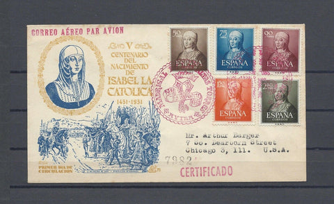 SPAIN 1951 SG 1157/61 USED Cat £35