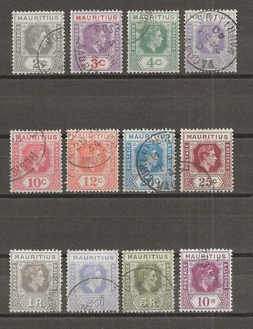 MAURITIUS 1938/49 SG 252/63a USED Cat £110