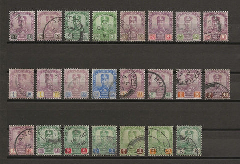 MALAYA/JOHORE 1922/41 SG103/25 USED Cat £800