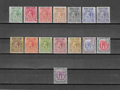 ST VINCENT 1921/31 SG 131/141 + 132a MINT £152.50