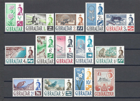 GIBRALTAR 1960/62 SG 160/73 MNH CAT £80