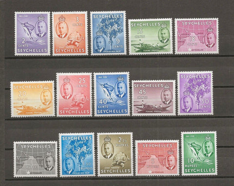 SEYCHELLES 1952 SG 158/72 MLH Cat £90