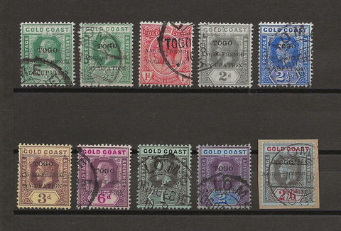 TOGO 1916/20 SG H34/43 USED Cat £105