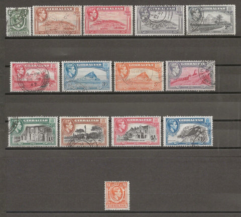 GIBRALTAR 1938/51 SG 121/31 USED Cat £100