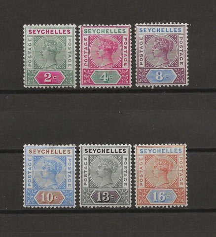 SEYCHELLES 1890/92 SG 9/14 MINT Cat £85