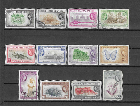 BRITISH HONDURAS 1953/62 SG 179/90 USED Cat £30