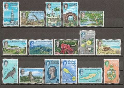 ST CHRISTOPHER NEVIS/ANGUILLA 1963/9 SG 129/44 MNH Cat £35