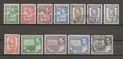 SOMALILAND 1938 SG 93/104 USED Cat £475