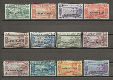 NEW HEBRIDES/FRENCH 1941 SG F65/76 USED Cat £375