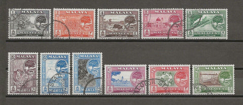 MALAYA/MALACCA 1960/2 SG 50/60 USED Cat £35