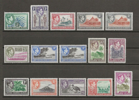 BRITISH SOLOMON ISLANDS 1939/51 SG 60/72 MINT Cat £102.25