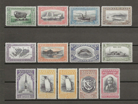 FALKLAND ISLANDS 1933 SG 127/38 + 136a MINT CAT £7500