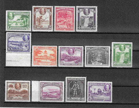 BRITISH GUIANA 1934/51 SG 288/300 MINT £140