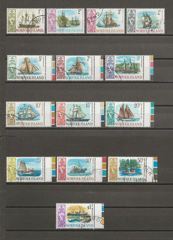 NORFOLK ISLAND 1967/68 SG 77/90 USED Cat £9