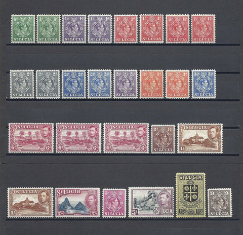 ST LUCIA 1938/48 SG 128a/41 MINT Cat £143