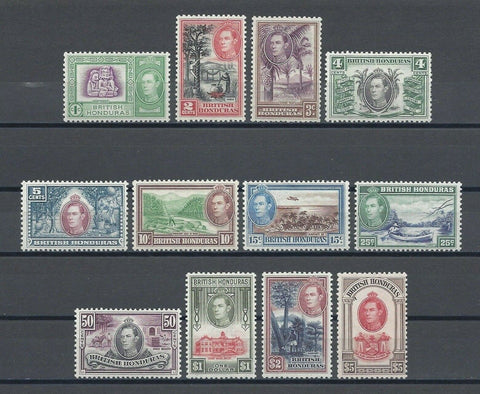 BRITISH HONDURAS 1938/47 SG 150/61 MNH Cat £225