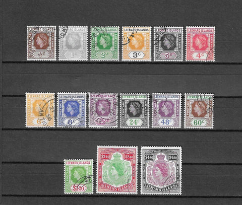 LEEWARD ISLANDS 1954 SG 126/40 USED Cat £27