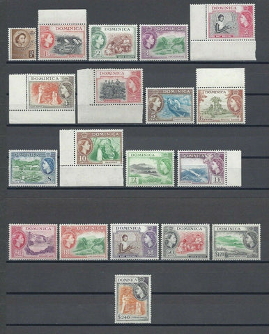 DOMINICA 1954/62 SG 140/58 MNH Cat £85