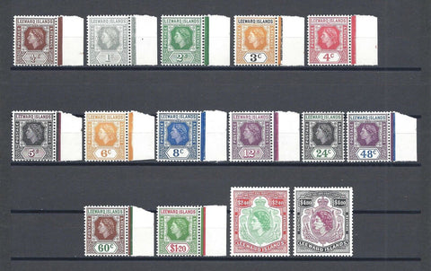 LEEWARD ISLANDS 1954 SG 126/40 MNH Cat £75